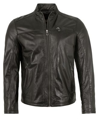 Milestone - Herren Lederjacke Lammnappa schwarz