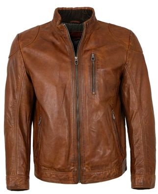 Milestone - Herren Lederjacke Lammnappa cognac