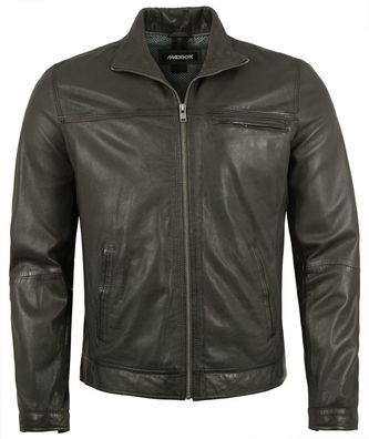 MADDOX - Herren Lederjacke Lammnappa dunkelbraun