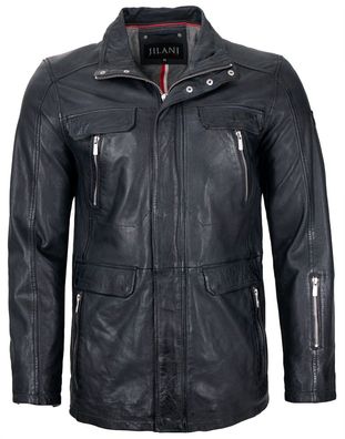 Jilani - Herren Lederjacke Lammnappa dunkel petrol