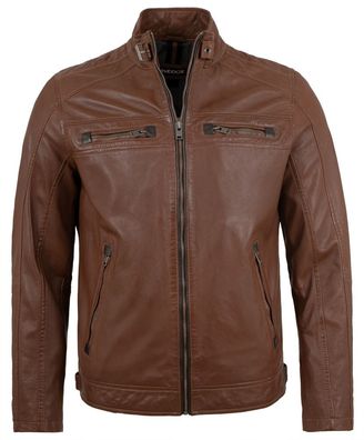 MADDOX - Herren Lederjacke Lammnappa mittelbraun