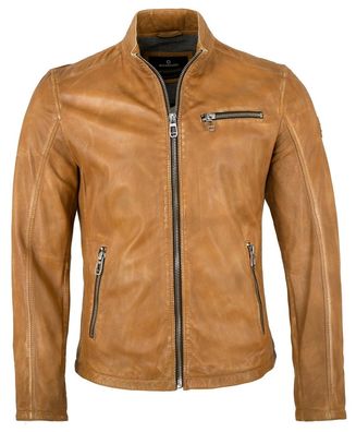 Milestone - Herren Lederjacke Lammnappa cognac