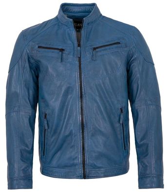 Jilani - Herren Lederjacke Lammnappa blau