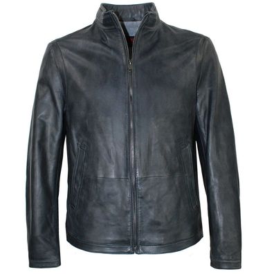 MADDOX - Herren Lederjacke Lammnappa dunkelblau