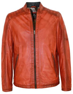 Milestone - Herren Lederjacke Lammnappa orange-rot