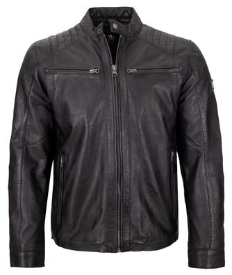 OTTO KERN - Herren Lederjacke Lammnappa royal-black