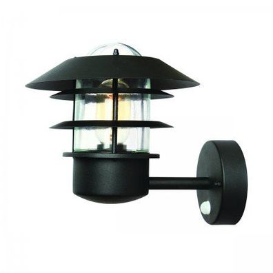 Elstead Lighting Helsingor Wandleuchte 1-Light PIR-Bewegungsmelder Schwarz IP44 E27