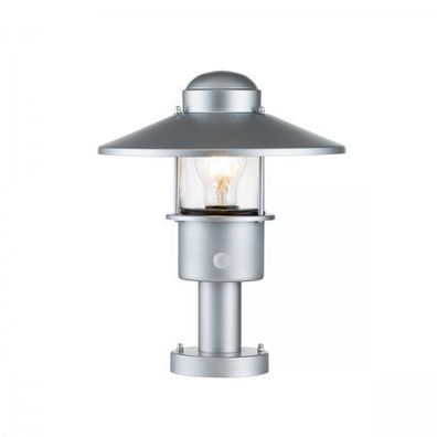 Elstead Lighting Klampenborg Sockelleuchte 1-Light PIR-Bewegungsmelder Silber IP44 E2