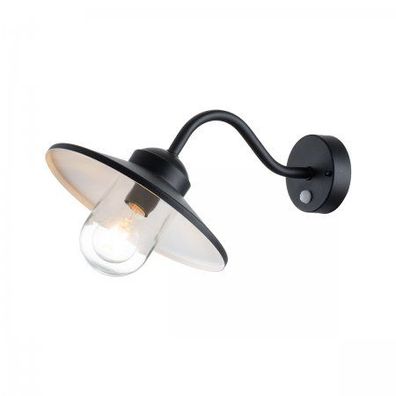 Elstead Lighting Klampenborg Wandleuchte 1-Light PIR-Bewegungsmelder Schwarz IP44 E27