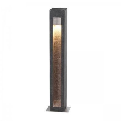 Elstead Lighting Parkstone Large LED Pollerleuchte Basaltstein Edelstahl IP55