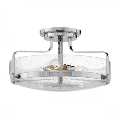 Elstead Lighting Harper Deckenleuchte Semi-Flush Medium 3-Light Chrom poliert Klargla