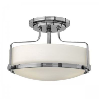 Elstead Lighting Harper Deckenleuchte Semi-Flush Small Chrom poliert Opalglas E27