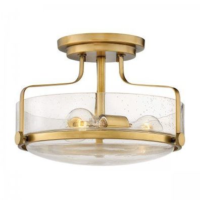 Elstead Lighting Harper Deckenleuchte Semi-Flush Small Messing Klarglas E27