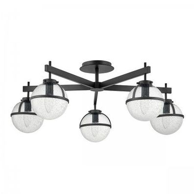 Elstead Lighting Hollis Deckenleuchte Semi-Flush 5-Light Schwarz Klarglas E14 IP44