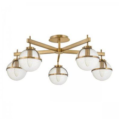 Elstead Lighting Hollis Deckenleuchte Semi-Flush 5-Light Messing Klarglas E14 IP44