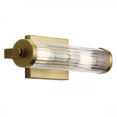 Elstead Lighting Azores Wandleuchte 2-Light Messing Klarglas 41cm IP44