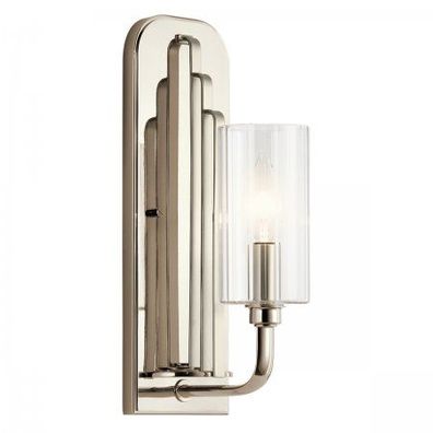 Elstead Lighting Kimrose Wandleuchte 1-Light Nickel poliert Klarglas E14