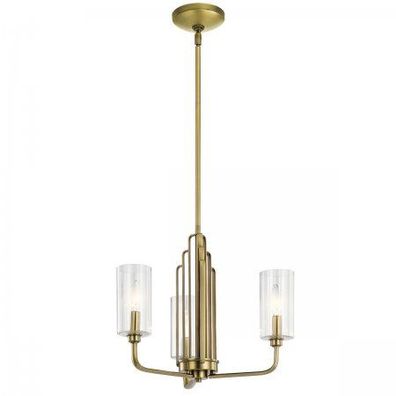 Elstead Lighting Kimrose Kronleuchter 3-Light Messing gebürstet Klarglas E14