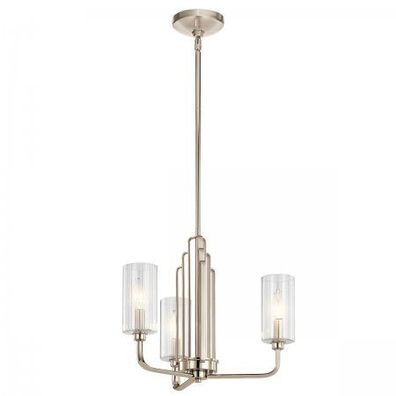 Elstead Lighting Kimrose Kronleuchter 3-Light Nickel poliert Klarglas E14