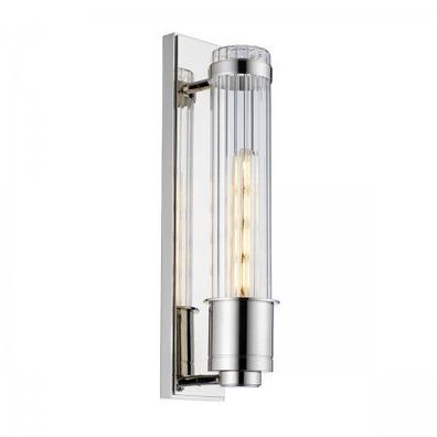 Elstead Lighting Wellington Wandleuchte 1-Light Chrom poliert Klarglas E27