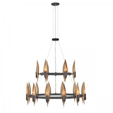 Elstead Lighting Willow Kronleuchter 18-Light Schwarz Gold E14