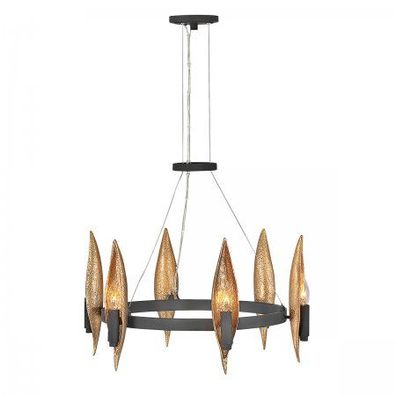 Elstead Lighting Willow Kronleuchter 6-Light E14 Schwarz Gold