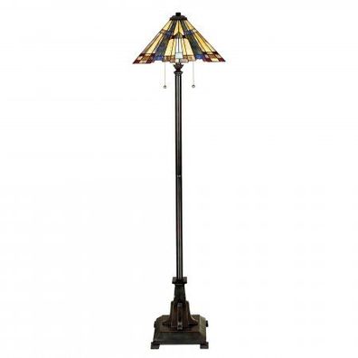 Elstead Lighting Inglenook Stehleuchte 2-Light Tiffany-Stil Bronze E27