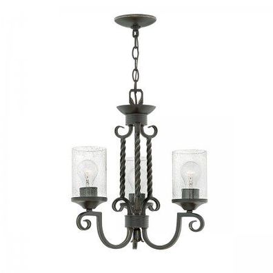 Elstead Lighting Casa Kronleuchter 3-Light Schwarz Klarglas E27