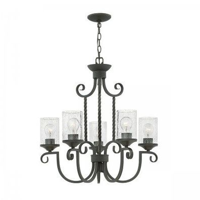 Elstead Lighting Casa Kronleuchter 5-Light Schwarz Klarglas E27