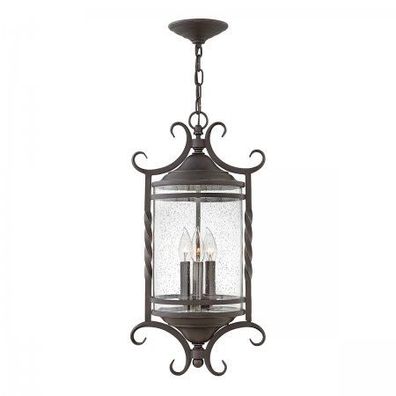 Elstead Lighting Casa Pendelleuchte 3-Light Schwarz Klarglas E14 IP44