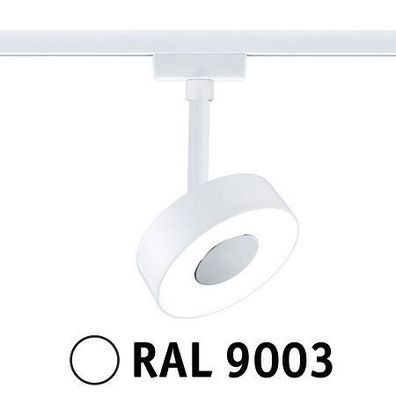 Paulmann 94892 URail LED Schienenspot Circle 4000K dimmbar 230V Signalweiß RAL 9003