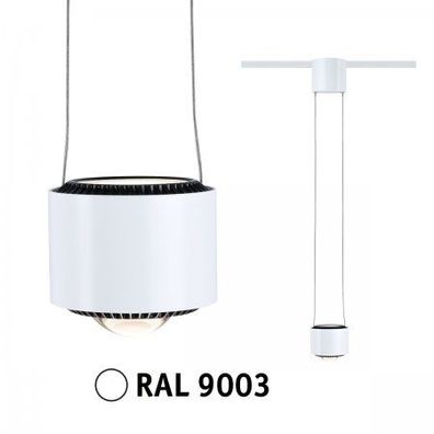 Paulmann 94903 URail LED Pendel Aldan 3000K dimmbar 230V Signalweiß RAL 9003