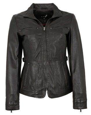 Jilani - Damen Lederjacke Lammnappa schwarz