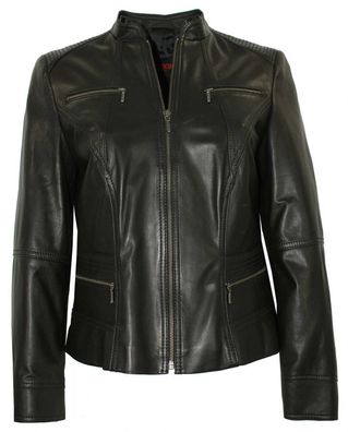 MADDOX - Damen Lederjacke Lammnappa schwarz