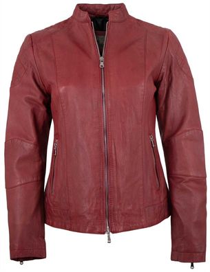 7eleven - Damen Lederjacke Biker Lammnappa rot