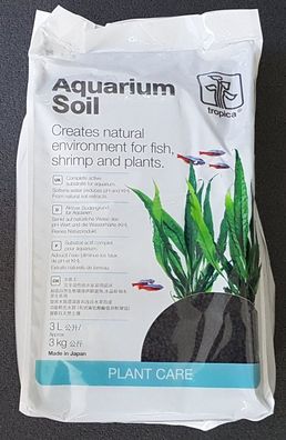 Tropica Aquarium Soil 2-3mm im 3 Liter Beutel Aktiver Bodengrund für Weichwasser