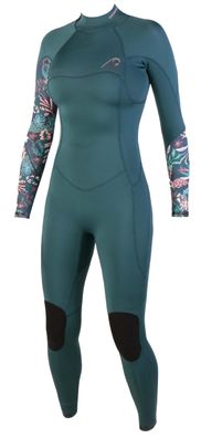 SOÖRUZ Women Neoprenanzug Divine Back-Zip 3/2 Oysterprene blue duck