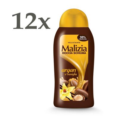 Malizia Duschgel Argan und Vanille 12x 300 ml nutritiv und samtig