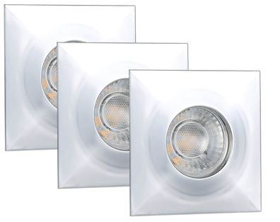 4 W LED Einbauleuchten Eickig Warmweiß IP44 inlk. Trafo Chrom