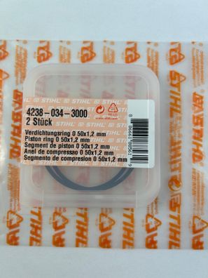 2x STIHL original Kolbenringe 42380343000 50x1,2mm TS410 TS420 Verdichtungsringe