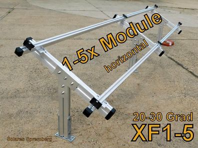 Freilandanlage Bodenstruktur Photovoltaik für 1-5x Module horizontal in Reihe verlegt