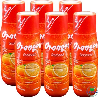 6x Orange Gut&Günstig Getränkesirup Sirup Konzentrat Sprudler 500ml Soda Limo