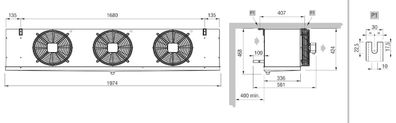 Kühler ECO GCE 313F6 ED Kühlraum Kühlkammer