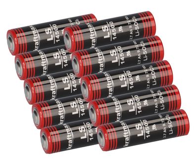 10x Kraftmax Lithium 3,6V Batterie LS14500 ER14505 AA - Zelle