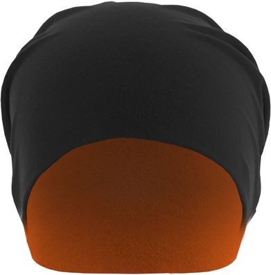 MSTRDS Beanie Jersey Beanie reversible Black/Neonorange