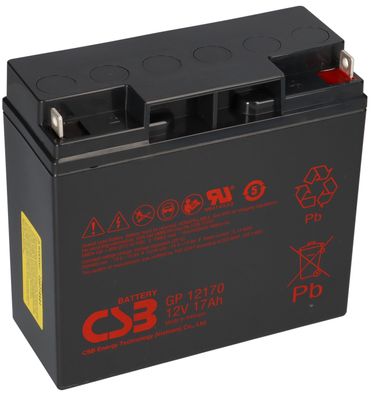 CSB AGM Bleiakku GP12170 12V 17Ah - M5 Flachpol - M5 B/N