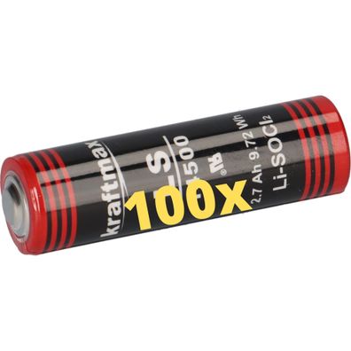 100x Kraftmax Lithium 3,6V Batterie LS14500 ER14505 AA - Zelle