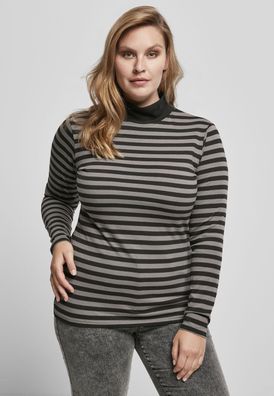 Urban Classics Damen Longsleeve Ladies Y/D Turtleneck LS Asphalt/Black