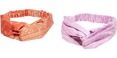 Urban Classics Bandana Print Headband 2-Pack Magicmango/Softlilac