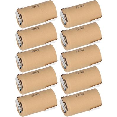 10x Panasonic Akku Sub-C 1,2V 3000mAh PBK300SCEY1 PP NiMH Z-Lötfahne